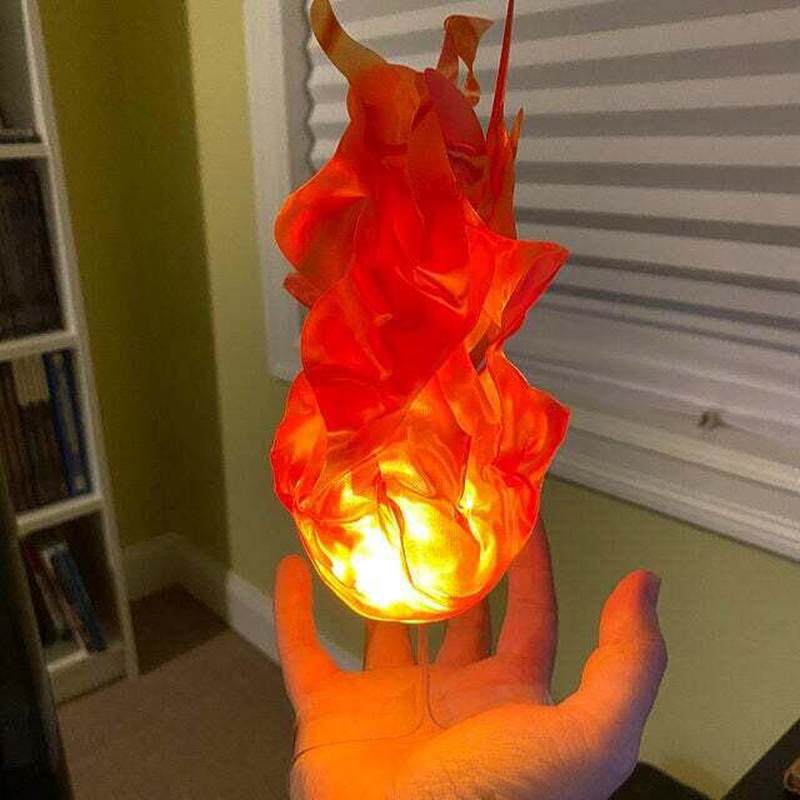 Cosplay Fireball Prop - كرة نارية عائمة مضيئة بتقنية LED،