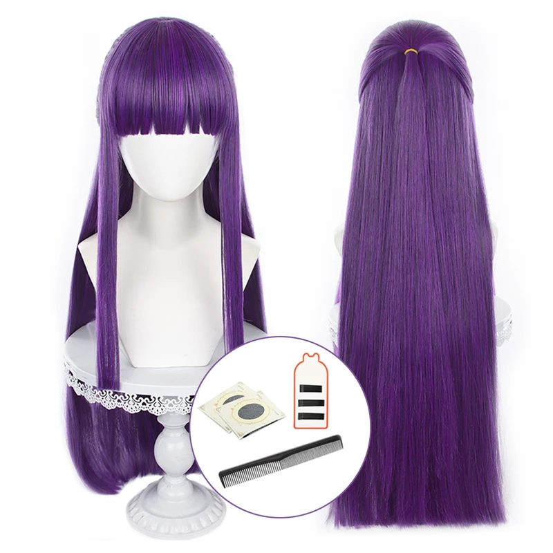 Wig Fiber Net - شعر مستعار طويل بنفسجي من الألياف