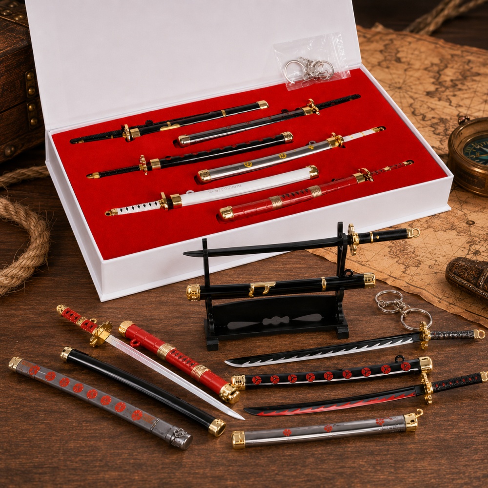 Cosplay Prop Katana - مجموعة سلسلة مفاتيح على شكل سيف