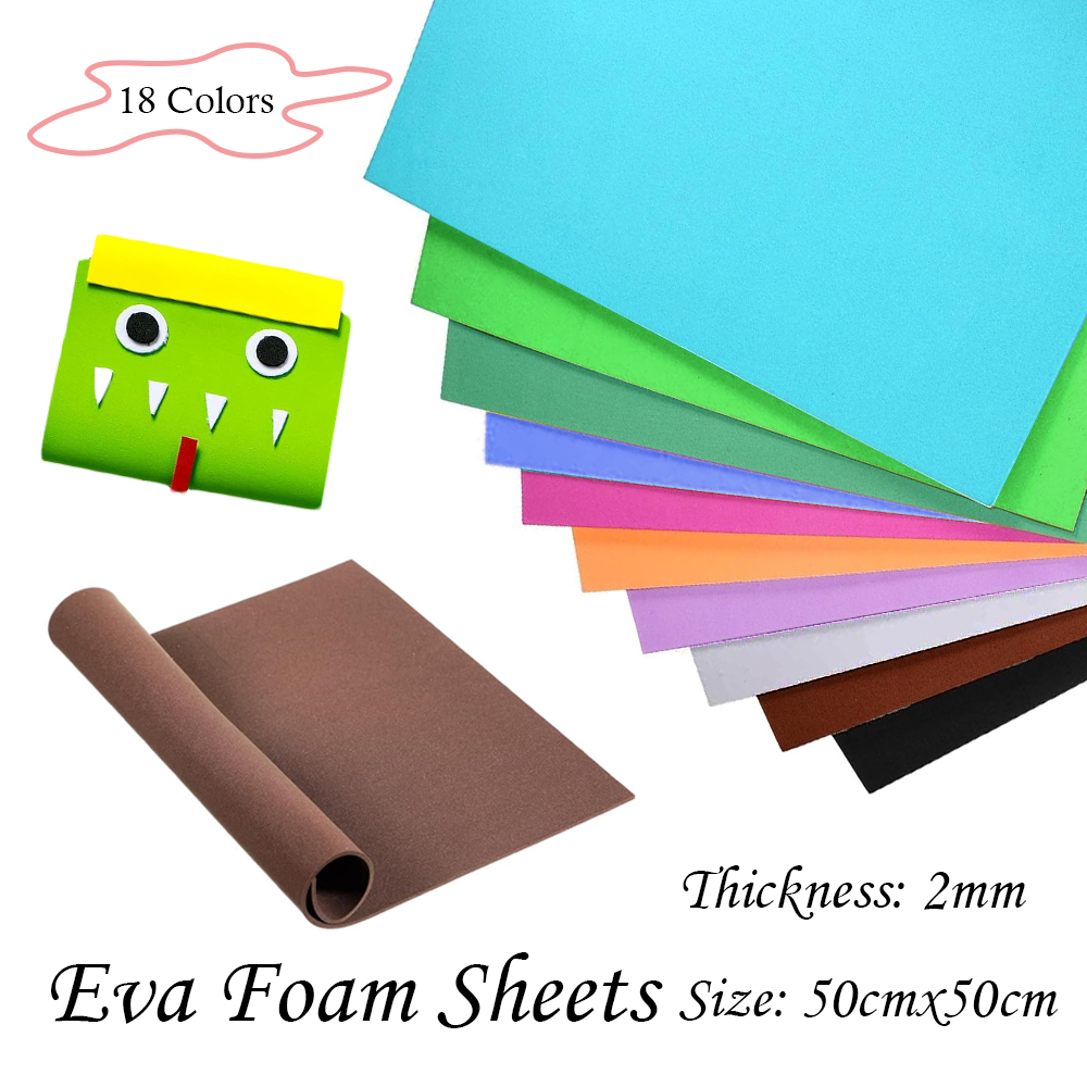 Eva Foam Sheet - 18 لونًا 2 مم ألواح إسفنجية