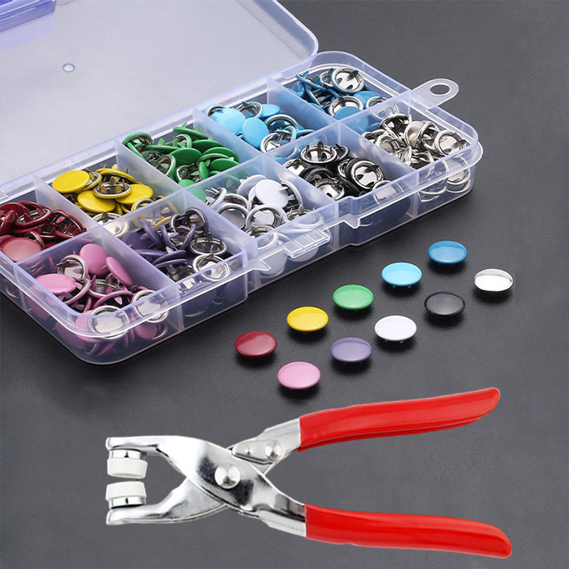 Snap Fastener Set - 50/100 المعادن الشق أزرار خاطفة الجوف