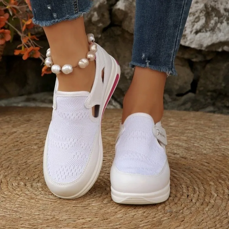 أحذية رياضية نسائية بنعل سميك، - مراجعة Velcro Hook Loop وسعره