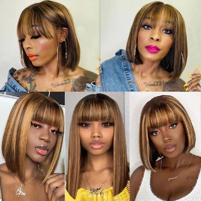 شعر مستعار قصير للنساء مع غرة  - مراجعة Wig Fiber Net وسعره