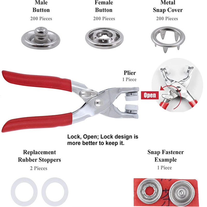50/100 المعادن الشق أزرار خاطف - مراجعة Snap Fastener Set وسعره